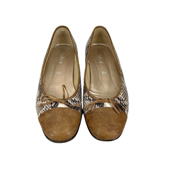 Garbor Loafers Snake Embossed Brown Leather Cap Toe Slip On Women's Size 8.5-9 - Picture 3 of 9